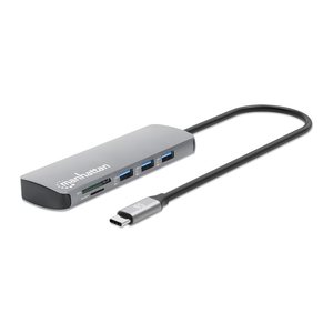 MANHATTAN USB-C PD auf HDMI 9-in-1 4K Dockingstation grau