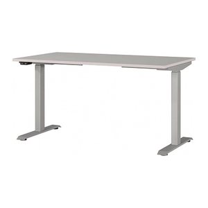 GERMANIA JET höhenverstellbarer Schreibtisch kaschmir rechteckig, T-Fuß-Gestell silber 140,0 x 80,0 cm
