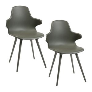 Topstar Schalenstühle T2020 mit Armlehnen FZ11GG-2 grau Kunststoff, 2 St.