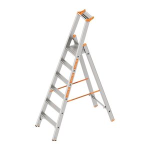 Layher Stehleiter einseitig TOPIC 1064 silber 6 Stufen, H: 220,0 cm