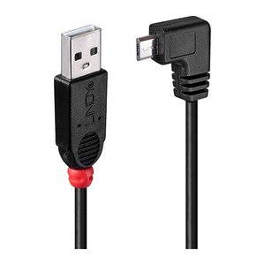 LINDY USB 2.0 Kabel Typ A/Micro-B 90° gewinkelt M/M 1m