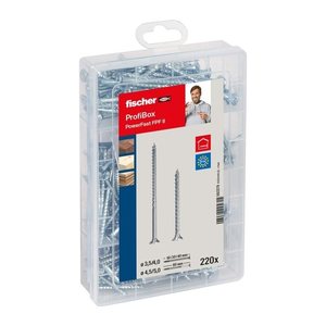 fischer Holzbauschrauben-Sortiment Meisterbox - PowerFast II SK PZ 562279 3,5/4/4,5/5 mm x 16/30/40/60 mm