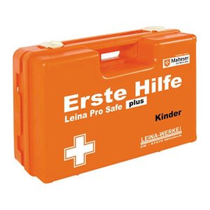 LEINA-WERKE Erste-Hilfe-Koffer Pro Safe plus Kinder DIN 13169 + Erweiterung orange