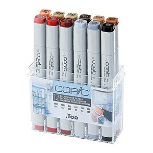 COPIC® Classic Layoutmarker-Set farbsortiert 1,0 + 6,0 mm, 12 St.