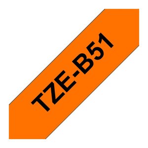 brother Schriftband TZe-B51 TZEB51, 24 mm, schwarz auf orange, 1 St.