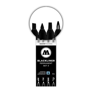MOLOTOW BLACKLINER SET 3 Fineliner-Set schwarz, 4 St.