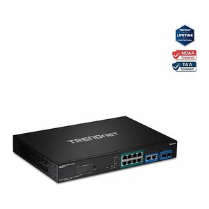 TRENDnet Switch 12-Port Gbit PoE+ Smart Surveillance 2xSFP
