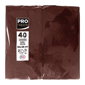 PROnappe Servietten Schokolade 2-lagig 38,0 x 38,0 cm, 40 St.