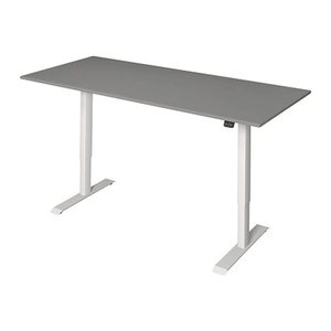 Kerkmann Move 1 elektrisch höhenverstellbarer Schreibtisch grafit rechteckig, T-Fuß-Gestell weiß 180,0 x 80,0 cm