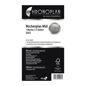 CHRONOPLAN Kalendereinlage 2026 Wochenplan Midi (9,6 x 17,2 cm)