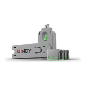 LINDY USB Typ A Portschlösser 4xGrün mit Schlüssel
