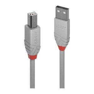 LINDY USB 2.0 Kabel Typ A/B Anthra Line M/M 3m grau