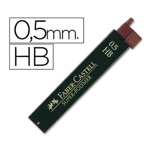 FABER-CASTELL SUPER-POLYMER Feinminen-Bleistiftminen schwarz HB 0,5 mm, 12 St.