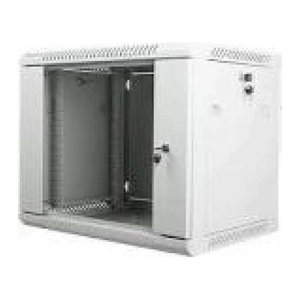 LANBERG 19" 9U 600x450 Wandgehäuse Glastür (FlatPack) grau