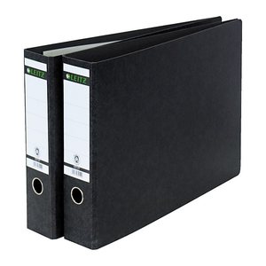 LEITZ 1073 Ordner schwarz marmoriert Karton 7,8 cm DIN A3 quer, 1 St.