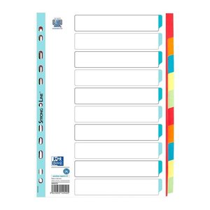 OXFORD Ordnerregister DIN A4 Vollformat blanko rot, orange, blau, gelb, grün 10-teilig, 1 Satz