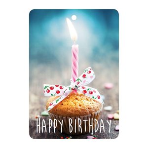LUMA Geschenkanhänger mehrfarbig Happy Birthday mit Kerze, 10 St.