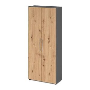HAMMERBACHER Aktenschrank 4100, V4100/G/R/BM grafit, asteiche 4 Fachböden 80,0 x 34,6 x 188,0 cm