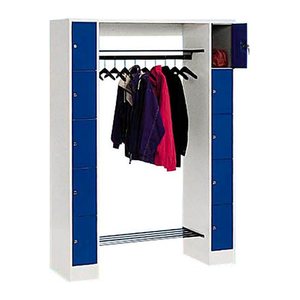 CP Garderobe mit Schließfächern Serie 8070 lichtgrau, enzianblau 80710-00 S10005, 10 Schließfächer 143,0 x 48,0 x 195,0 cm