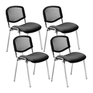Nowy Styl Besucherstühle Iso Ergo Mesh anthrazit, schwarz Stoff, 4 St.