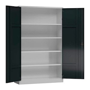 ClassiX Stahlschrank X-530378 anthrazit, lichtgrau 4 Fachböden 120,0 x 42,0 x 194,5 cm, aufgebaut, 1 St.
