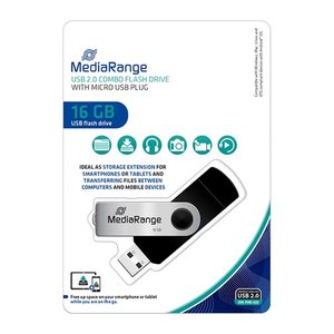 MediaRange USB-Stick 16 GB USB combo mit Micro USB