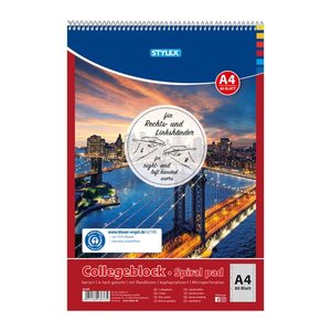 TOPPOINT Collegeblock Spiral pad kariert DIN A4 Innen- und Außenrand, 1 Block