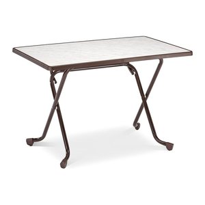 barths Gartentisch Madrid braun, weiß rechteckig 110,0 x 70,0 x 73,0 cm