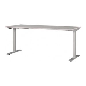 GERMANIA JET höhenverstellbarer Schreibtisch kaschmir rechteckig, T-Fuß-Gestell silber 180,0 x 80,0 cm