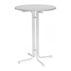 MFG Freizeitmöbel Stehtisch rund Spanplatte weiß, marmor 80,0 x 80,0 x 110,0 cm, 1 St.