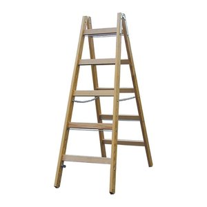 KRAUSE Stehleiter beidseitig STABILO natur 2x 5 Sprossen, H: 147,0 cm