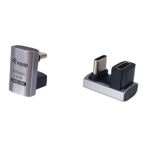 Equip Adapter USB-C->USB-C 180° 40Gbps PD 240W 2Stk