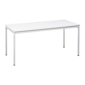 Gürkan Mehrzwecktisch weiß rechteckig, Vierkantrohr weiß, 140,0 x 70,0 x 75,0 cm