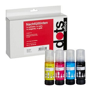 dots  schwarz, cyan, magenta, gelb Tintenflaschen kompatibel zu EPSON 102 (T03R640), 4er-Set