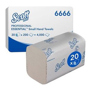 Scott® Papierhandtücher 6666 Essential Interfold-Falzung 2-lagig weiß, 4.000 Tücher