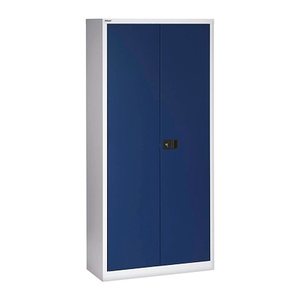 BISLEY Stahlschrank Universal E722A03505 lichtgrau, oxofordblau 3 Fachböden 91,4 x 40,0 x 180,6 cm, aufgebaut, 1 St.