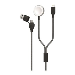 2GO USB/USB-C 2in1 Ladekabel Lightn. & Wireless Pad 180cm sw