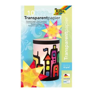 folia Transparentpapier farbsortiert 42 g/qm 10 Blatt