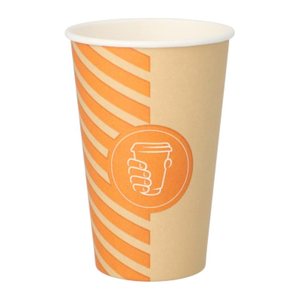PAPSTAR Einweg-Kaffeebecher Coffee Line braun, orange 0,3 l, 50 St.