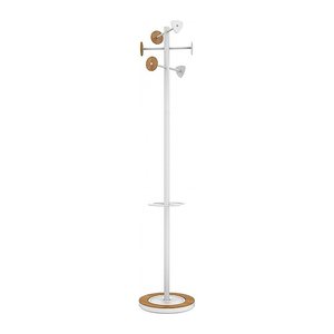unilux Kleiderständer BORA BAMBOO weiß Metall 6 Haken 38,0 x 178,0 cm, 1 St.