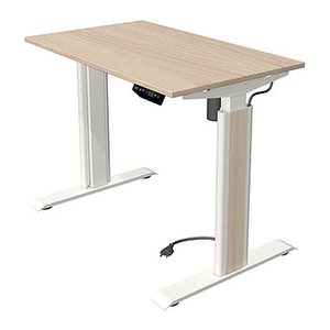 Kerkmann Move 1 advance elektrisch höhenverstellbarer Schreibtisch ahorn rechteckig, T-Fuß-Gestell weiß 100,0 x 60,0 cm