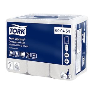 TORK Papierhandtücher 600454 Xpress® Compressed Soft H2 Interfold-Falzung 2-lagig weiß, 1.200 Tücher