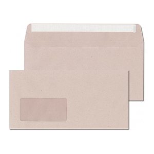 ÖKI Briefumschläge Natur DIN lang mit Fenster recycling-grau haftklebend 1.000 St.