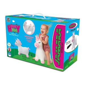 Jamara Hüpftier Einhorn mit Plüschbezug und Pumpe