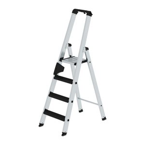 MUNK Stehleiter einseitig 42104 silber 4 Stufen, H: 158,0 cm