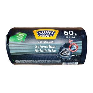 swirl® Schwerlastsäcke PROFI 1183 60,0 l schwarz, 12 St.