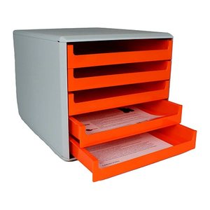 M&M Schubladenbox  orange 30050959, DIN A4 mit 5 Schubladen, 1 St.