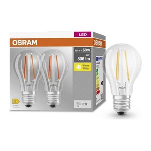 OSRAM LED-Lampen Base CLASSIC A60 Multipack E27 7 W klar, 2 St.