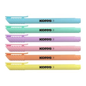 Kores® Highliner Pastell Textmarker farbsortiert, 6 St.