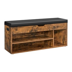 VASAGLE Schuhbank LHS130B01 vintagebraun, schwarz Holz 100,0 cm